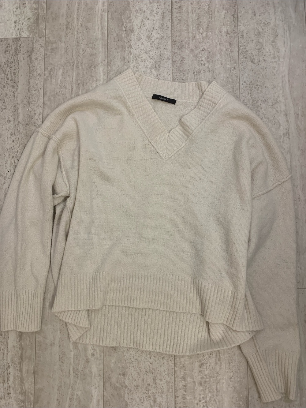 Cozy Cream V-Neck Women's Sweater